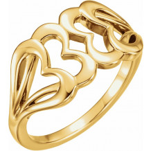 14K Yellow Heart Ring - 51576102P