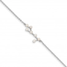 Quality Gold Sterling Silver Rhod-plat 7 2-3mm FWC Pearl Virgo Bracelet - QG5091-7