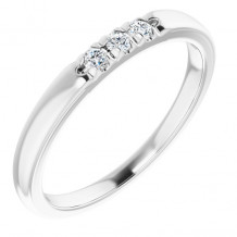 14K White .09 CTW Diamond French-Set Anniversary Band - 124030601P