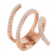 14K Rose 1/2 CTW Diamond Spiral Wrap Ring - 65215260002P