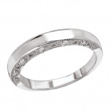 La Vie 14k White Gold Diamond Wedding Band