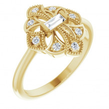 14K Yellow 1/6 CTW Diamond Vintage-Inspired Ring - 124058606P