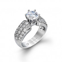 Zeghani 14k White Gold Diamond Engagement Ring