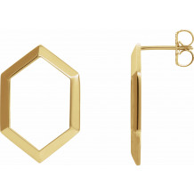 14K Yellow Geometric Drop Earrings - 87020601P