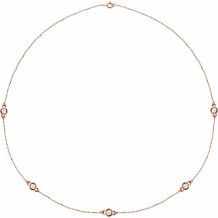 14K Rose 1 CTW Diamond 5-Station 18 Necklace - 6857760018P