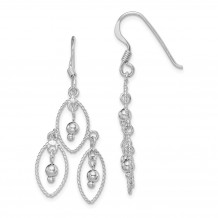 Quality Gold Sterling Silver Rhodium-plated Beaded Dangle Earrings - QE14904