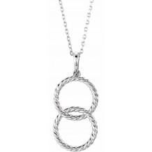 14K White Interlocking Circle 16-18 Necklace - 86610600P