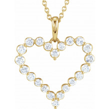 14K Yellow 1 CTW Diamond Heart 18 Necklace - 6496060000P