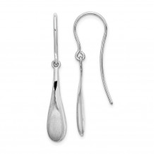 Quality Gold Sterling Silver Rhodium-plated Brushed Teardrop Dangle Earrings - QE15156