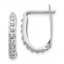 Quality Gold 14k White Gold Diamond Fascination Leverback Hoop Earrings - DF141