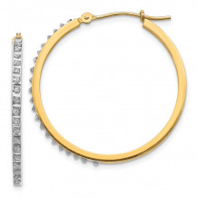 Quality Gold 14k Diamond Fascination Round Hinged Hoop Earrings - DF125