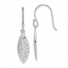 Quality Gold Sterling Silver Rhodium-plated Filigree Dangle Earrings - QE14977