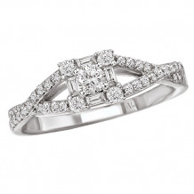 14k White Gold Halo Complete Diamond Engagement Ring