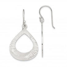Quality Gold Sterling Silver Diamond-cut Dangle Earrings - QE14667