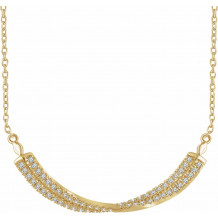 14K Yellow 1/4 CTW Diamond Twisted Bar 16-18 Necklace - 65306060001P