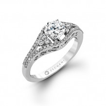 Zeghani 14k White Gold Diamond Engagement Ring