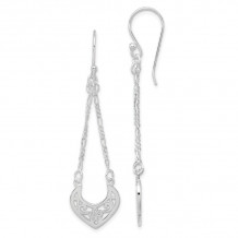 Quality Gold Sterling Silver Filigree Dangle Earrings - QE4870