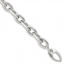 Quality Gold Sterling Silver 8in Polished Fancy Link Bracelet - QG4994-8