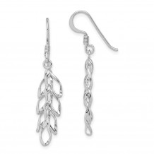 Quality Gold Sterling Silver Rhodium-plated Leaves Dangle Earrings - QE14914