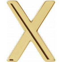 14K Yellow Single Initial X Earring - 86800240P