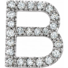 14K White 1/10 CTW Diamond Single Initial B Earring - 867976005P