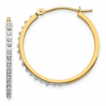 Quality Gold 14k Diamond Fascination Round Hinged Hoop Earrings - DF149
