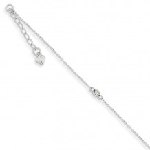 Quality Gold 14k White Gold Mirror Beaded Anklet - ANK191-9