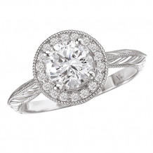 La Vie 14k White Gold Halo Semi-Mount Engagement Ring