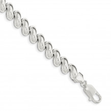 Quality Gold Sterling Silver Fancy Link 7.5in Bracelet - QG3598-7.5