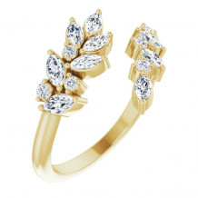 14K Yellow 1/2 CTW Diamond Bypass Ring - 124108601P