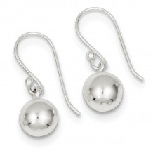 Quality Gold Sterling Silver Dangle Ball Shephard Hook Earrings - QE4895