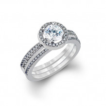 Zeghani 14k White Gold Diamond Engagement Ring