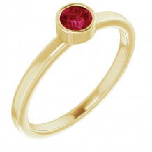 14K Yellow 4 mm Round Ruby Ring - 718066020P