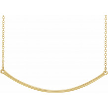 14K Yellow Curved 19.9 Bar Necklace - 860491000P