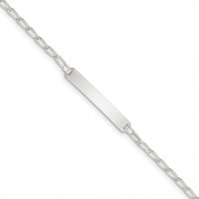 Quality Gold Sterling Silver Open Link ID Bracelet - QLD065-7