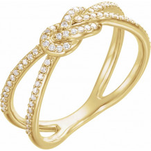 14K Yellow 1/5 CTW Diamond Knot Ring - 123097601P