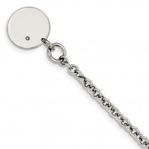 Quality Gold Sterling Silver Rhodium-plated .03ct Diamond Disc Bracelet - QG1498-7.5