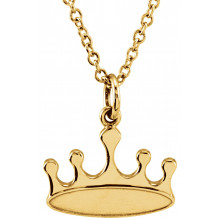 14K Yellow Tiny Poshu00ae Crown 16-18 Necklace - 857911001P