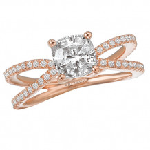 Romance 18k Rose Gold Split Shank Diamond Engagement Ring