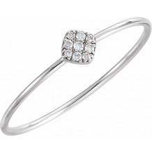 14K White 1/8 CTW Diamond Petite Square Ring - 65192360000P