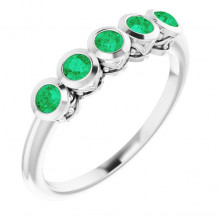 14K White Emerald Ring - 71997600P