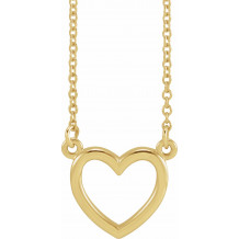 14K Yellow 10.8x10 mm Heart 16 Necklace - 858741018P