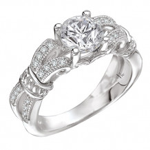 14k White Gold Peg Head Semi-Mount Engagement Ring