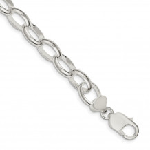 Quality Gold Sterling Silver Rolo Bracelet - QG1536-7.5