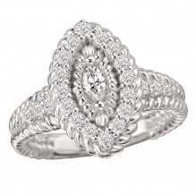 14k White Gold Halo Semi-Mount Diamond Engagement Ring