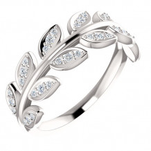 14k White Gold Stuller Diamond Leaf Fashion Ring