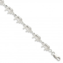 Quality Gold Sterling Silver Elephant Bracelet - QG1550-7