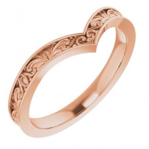 14K Rose Vintage-Inspired V Ring - 51882103P