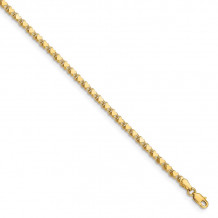 Quality Gold 14k Polished Double-Sided Heart Anklet - ANK70-10