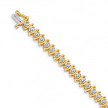 Quality Gold 14k Yellow Gold A Diamond Tennis Bracelet - X706A